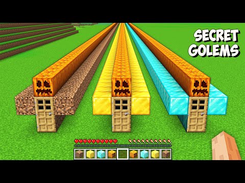 I found THE LONGEST GOLEM HOUSE in Minecraft! This is DIRT vs GOLD vs DIAMOND GOLEM!