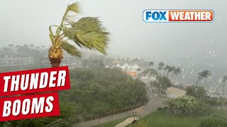 Watch: Palm Trees Sway, Thunder Claps On St. Thomas As Hurricane Erin Passes To The North