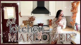 COZY KITCHEN MAKEOVER | New Fridge, Painting & Fall Refresh *moody & vintage fall decor*  🍁🥧🕯️