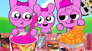 Incredibox Sprunki - Pinki family Convenience Store PINK MUKBANG | ASMR | Animation