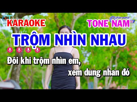 Karaoke Trộm Nhìn Nhau Tone Nam ( A#m ) Nhạc Sống Đồng Sen