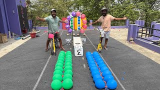 Pop balloon By Cycle and Roll Steel ball challenge