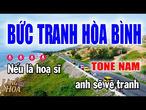 Bức Tranh Hòa Bình Karaoke Tone Nam | Nhạc Sống Trữ Tình Hải Ngoại