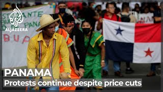 YouTube video thumbnail: Panama protests continue despite food and fuel price cuts