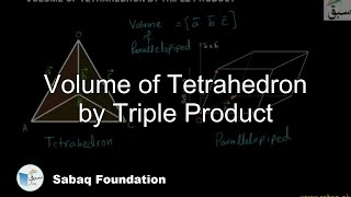 Volume of Tetrahedron by Triple Product