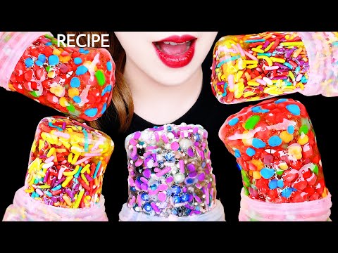 ASMR *RECIPE RAINBOW HONEY JELLY, GALAXY CANDY HONEY JELLY 레인보우 캔디 꿀젤리 먹방 EATING SOUNDS MUKBANG 咀嚼音