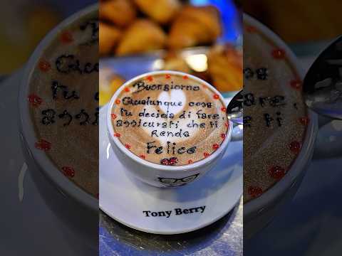Scrivo una frase del buongiorno sul mio cappuccino. Tonyberry | IlBaristaDiTikTok