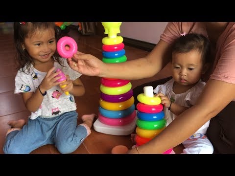 Mainan Anak Edukasi Ring Donuts - Menyusun Cincin Warna Warni - Baby Learn Colors