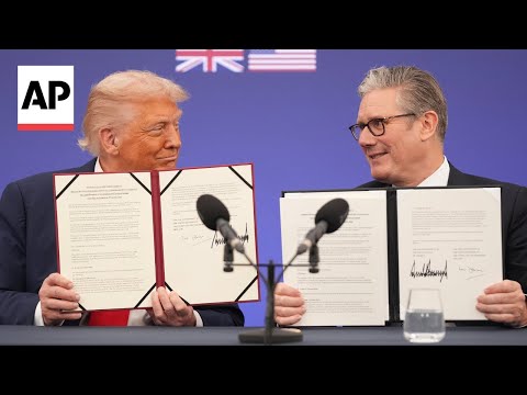 YouTube video thumbnail: Trump and Starmer Sign US-UK Tech Deal During President's State Visit