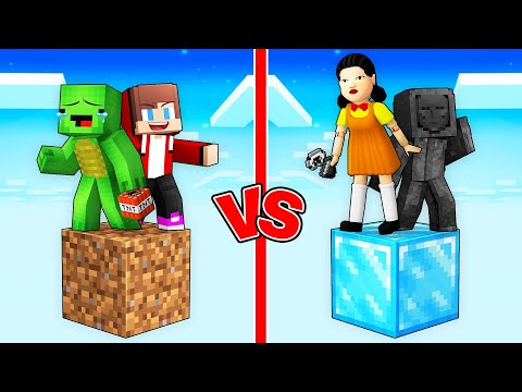 JJ and Mikey vs SQUID GAME 2 Skyblock Battle in Minecraft - Maizen