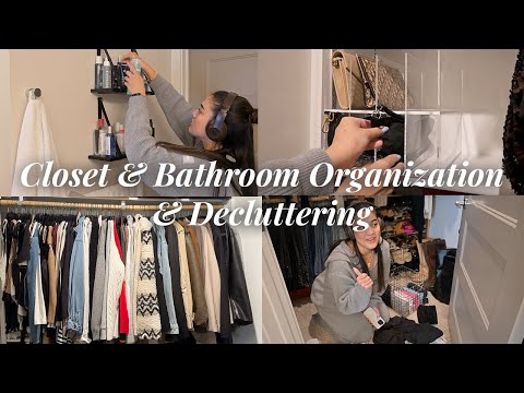 CLOSET & BATHROOM CLEANOUT! Decluttering, donating, organization tips!