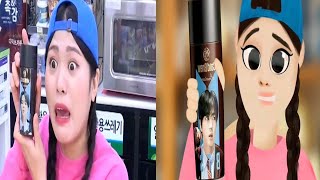 Mukbang Black Noodle TTeokbokki 뽀로로 떡볶이 짜장면 먹방 도나 DONA vs Dona Animation
