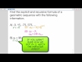 Explicit and Recursive Formulas