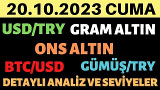 GRAM ALTIN - USD/TRY - ONS - GÜMÜŞ/TRY - BTC/USD DETAYLI ANALİZ VE YORUMLAR  20.10.2023 CUMA -