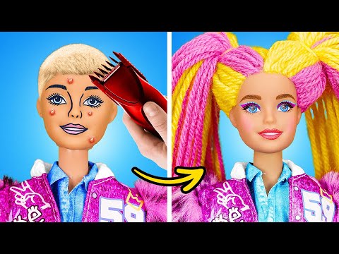 डॉल के लिए नए शानदार हेयरस्टाइल|अमीर vs गरीब ट्रांसफॉर्मेशन!123 GO! पर प्यारे क्राफ्ट्स और हैक्स