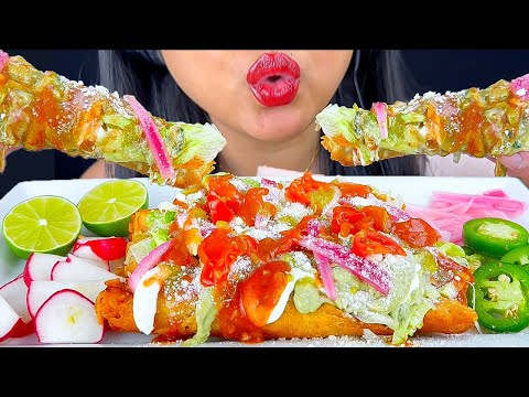 ASMR FLAUTAS DRENCHED IN HABNERO SALSA