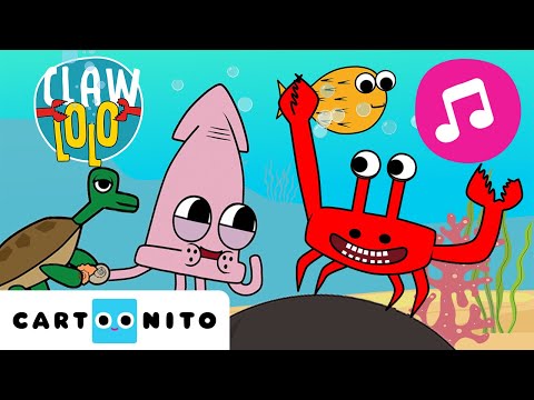 Geheimzinnige pijlinktvis 🎵 Lekker dansen met zeedieren 🌊 | Clawlolo 🦀 | @CartoonitoNL