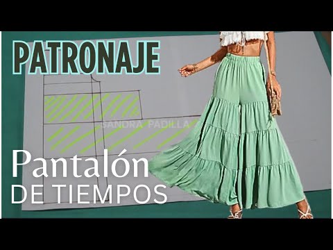 PATRONAJE  de Pantalón 3 Tiempos (Pantalón con Boleros) por Tallas y Sobremedidas – Paso a Paso