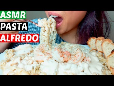 ASMR CHEESY ALFREDO PASTA 🍝 Riccioli  먹방 Eating Sounds* No Talking suellASMR