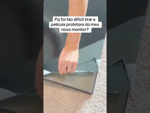 Tirando película protetora do meu novo monitor #shorts