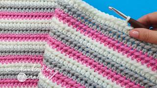 How To Crochet An Easy Stitch - Ideal For Blankets! 🧶