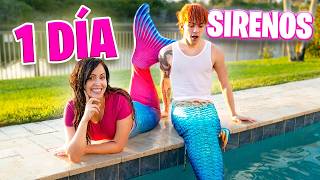 1 Día de SIRENOS con mi Amigo Carlos Alberto 😂 Retos en la Piscina Carlhoos y Sandra Cires Sirena