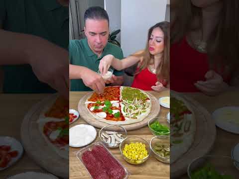 challenge how we make 4-season pizza#shorts