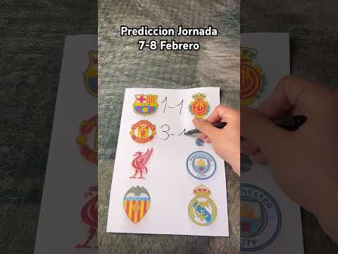 Predicciones de futbol jornada 7-8 Febrero #realmadrid #fcbarcelona #premierleague #laliga #mancity