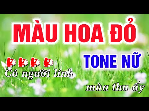 Màu Hoa Đỏ Karaoke Tone Nữ Nhạc Sống | Trung Hiếu Karaoke