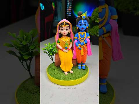 Radha Krishna ji idol making with super clay 🌸 Radhe Krishna 🦚 Jai shree Krishna #shorts #short