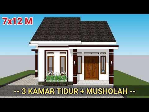 Rumah Minimalis   7x12 Meter   3 Kamar tidur + Mushola   Leter L