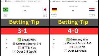 World Cup Predictions: Brazil vs Japan , Germany vs Paraguay +2 More  #worldcup2026