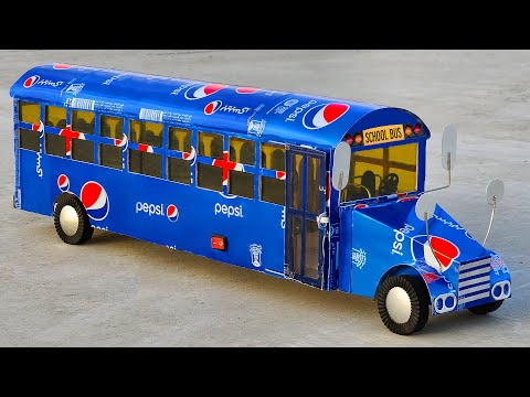 Make An Amazing School Bus With Pepsi Cans - Cars At Home