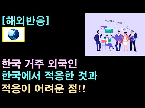 [해외반응] 한국 거주 외국인, "한국에서 적응한 것과 적응이 어려운 점"