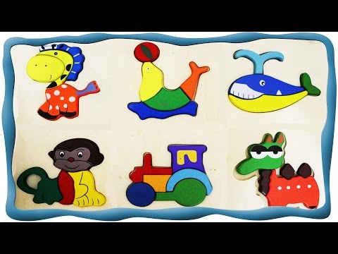 Веселая радуга - Пазлы картинки, Рисуем, Лепим, Знакомимся с животными. Развивающее видео.