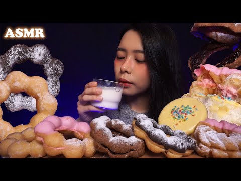 ASMR Donuts 🍩 (MOCHI DONUT, Cream Pie Donut, Cruller) | Eating Sounds