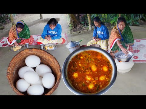 একদম সহজ-সরল ভাবে গ্রাম্য পদ্ধতিতে ডিমের কারি রেসিপি রান্না খাওয়া || Anda curry recipe