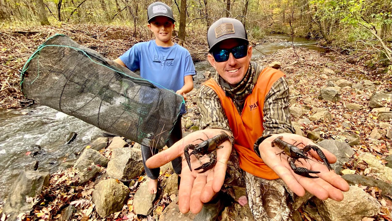 GIANT -Crawfish & Rainbow Trout- Catch Clean and Cook BlueGabe Style - Bluegabe