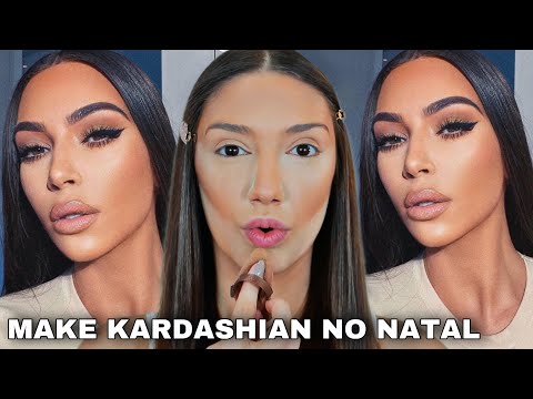 MAKE DE NATAL DA KIM KARDASHIAN *MAKE FÁCIL DE FAZER* TUTORIAL DE MAQUIAGEM COMPLETO