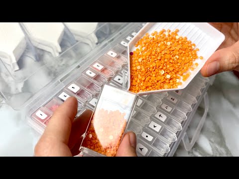 Diamond painting organization ASMR (part 3) Craft-Ease ✧ no talking 30 minutes relaxing sounds
