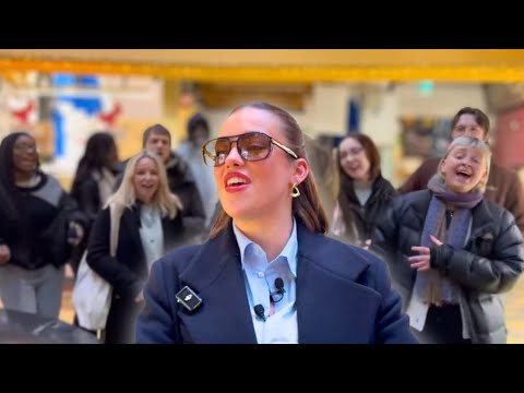 CHOIR Turns STREET Busk Into CONCERT - Falling Alicia Keys MTU choir & Allie Sherlock Cover