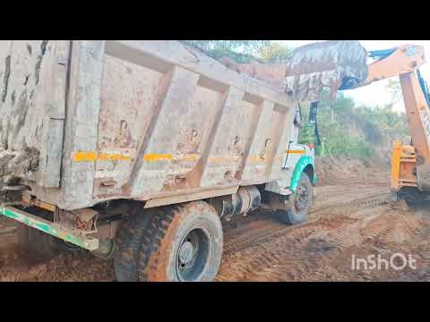 jcb 3dx bs4 Loading Mud In TATA Tippers dumper