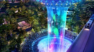 Singapur Jewel Mall riesiger Wasserfall |HD+|