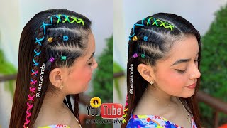 Hermoso peinado con trenzas y cordón ❤️,  peinados faciles y bonitos