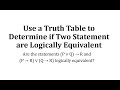 Logical Statements and Truth Tables