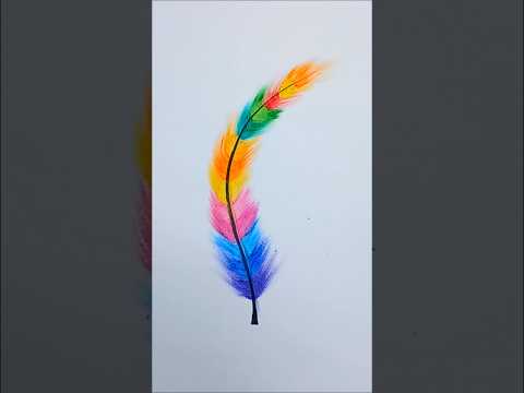 Feather Art Drawing | Oil Pastels Painting #yt #art #shorts #ytshorts #drawing @MissAgrawal21