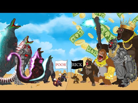 IF Evolution of GODZILLA vs KONG: Rich / Poor - Story of Transformation - FUNNY CARTOON