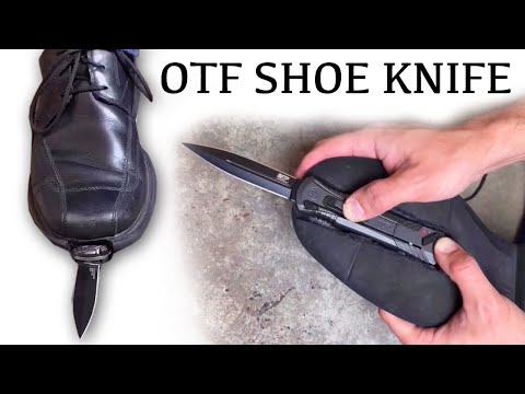 DIY Automatic SHOE KNIFE! - Hidden Spy OTF Knife (Joker Boot Knife / Kingsman IRL)