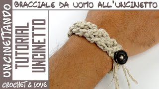 Bracciale da Uomo all’Uncinetto | Trama Intrecciata Stile Celtico (Crochet Bracelet DIY)