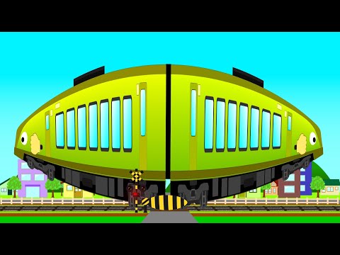 予想外に形を変えてしまう踏切と電車